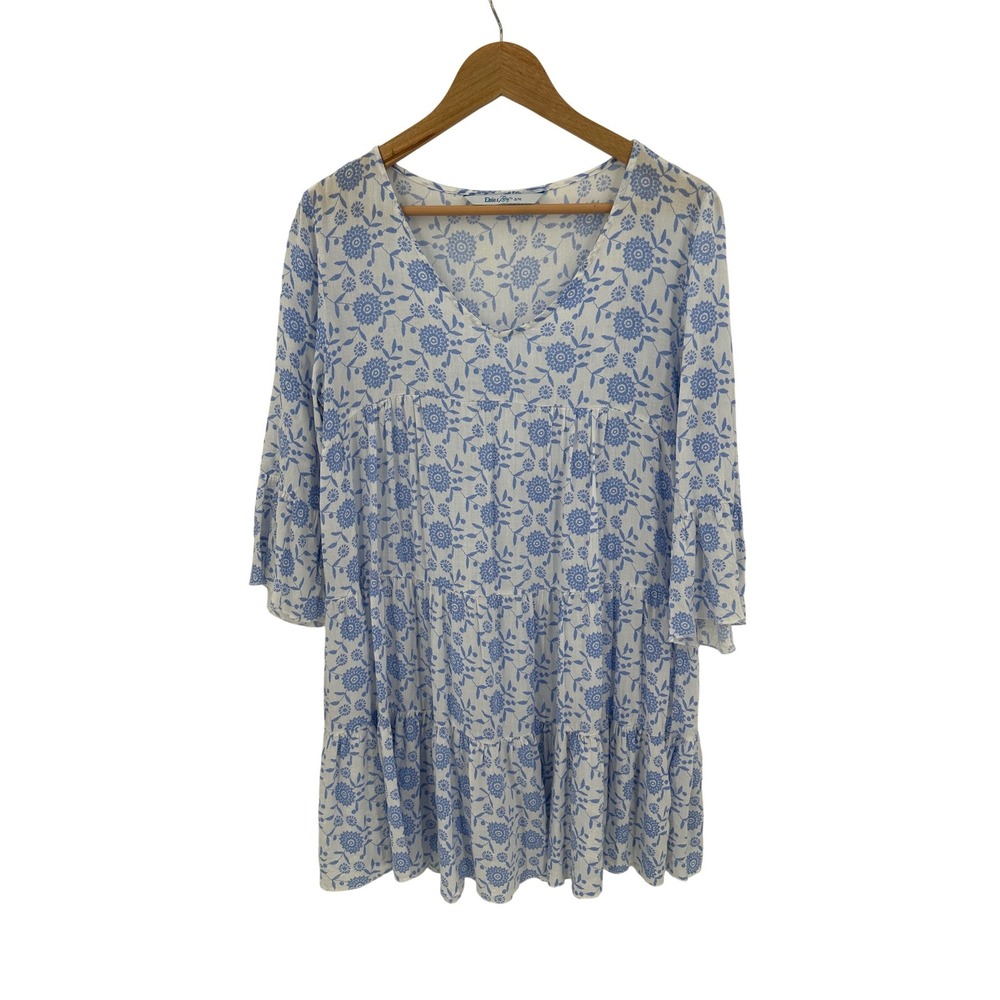 Elsie & Zoey Tiered Tunic Dress Womens S/M Cottagecore Fairy Flowy Romantic